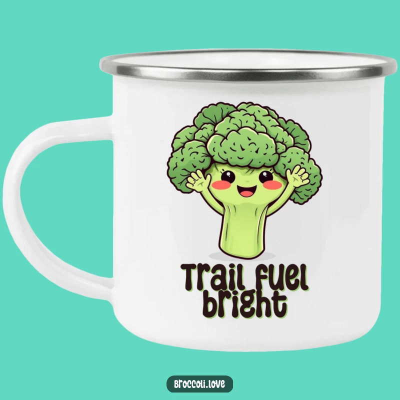 Broccoli's Campfire Cheer Camping Mug: Enjoy Nature with Veggie Vibes