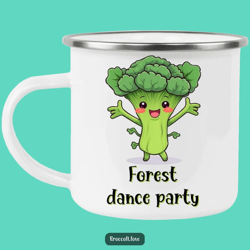 Funny Dancing Broccoli Stalk Camping Mug - Outdoor Veggie Beat