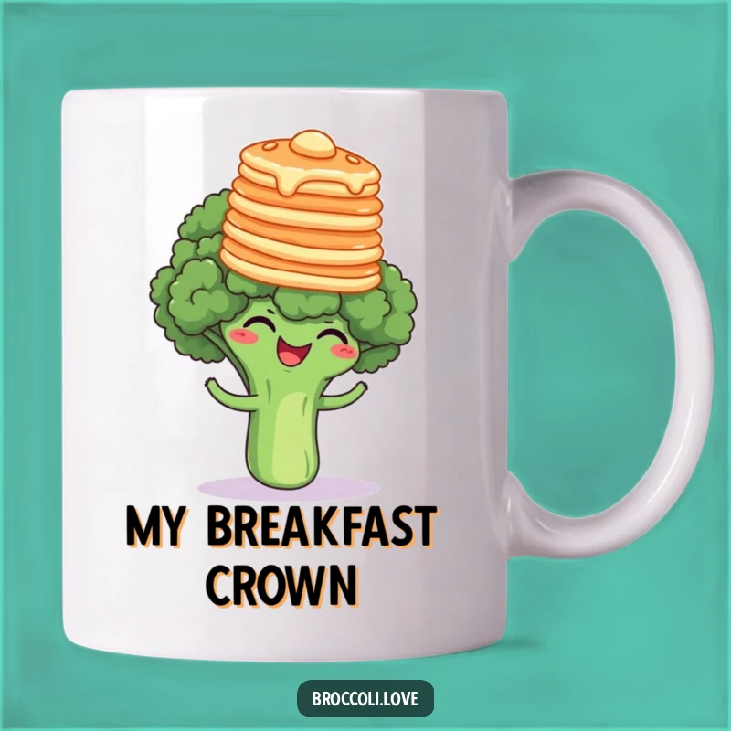 Funny Pancake Broccoli Giggle Mug - Hilarious Breakfast Treat Gift
