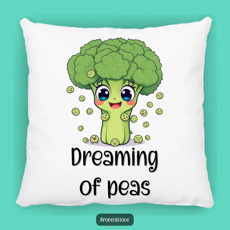 Funny Broccoli Juggling Peas Pillow - Cozy & Cheerful Accent