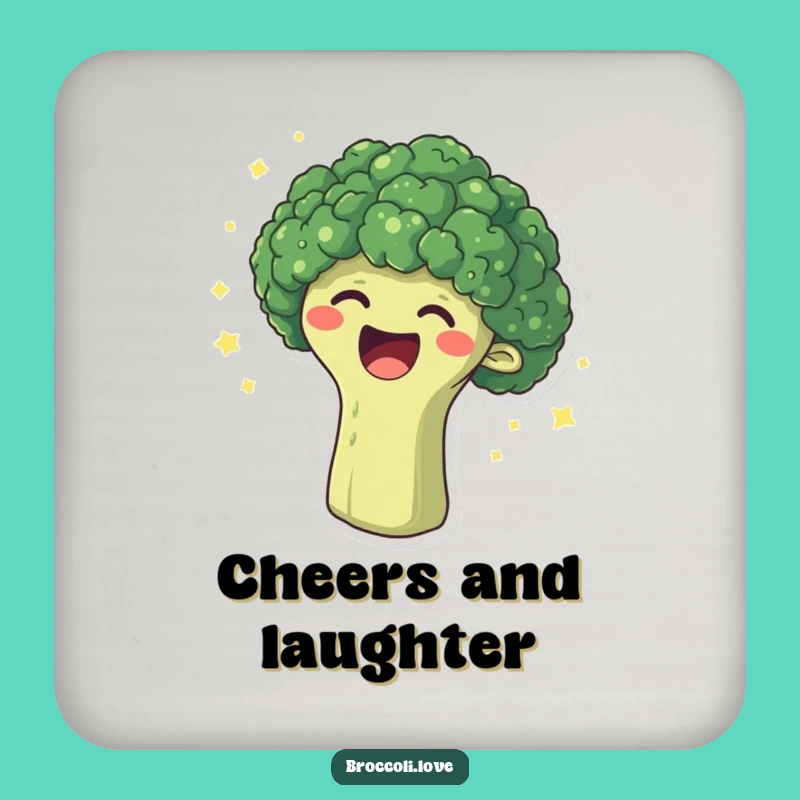 Funny Laughing Broccoli Coaster - Protect Surfaces with Humor