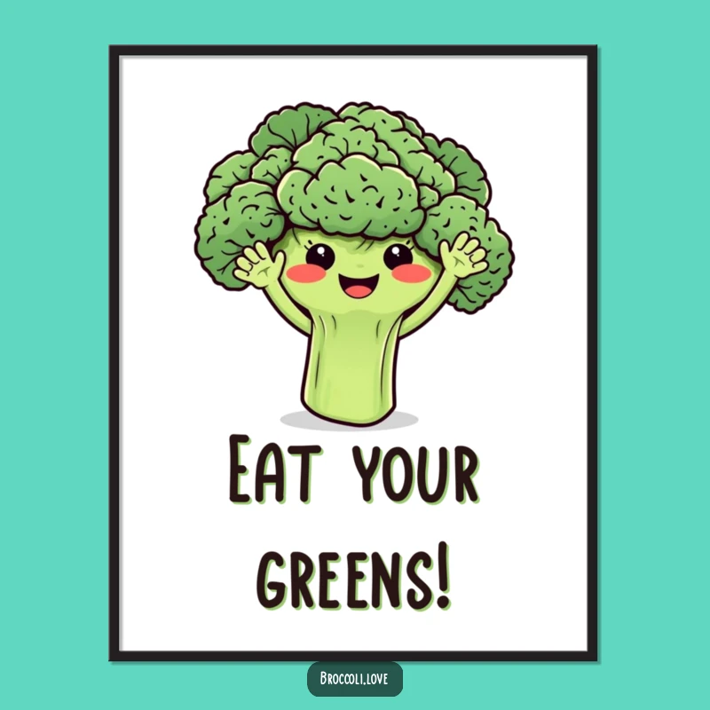 Funny Broccoli's Joyful Wave Poster: Brighten Your Walls with Veggies