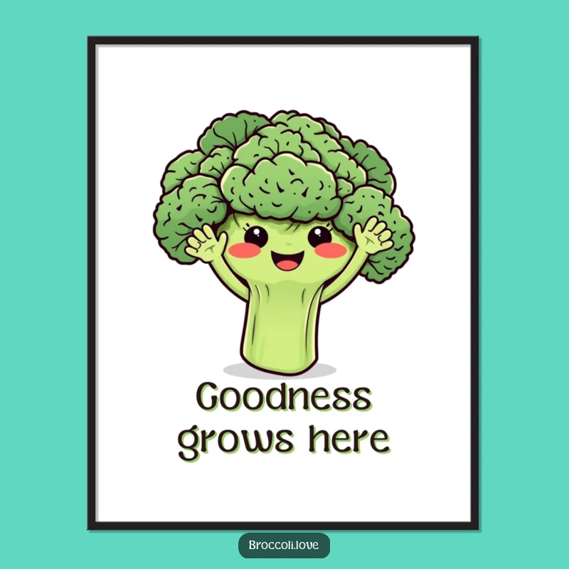 Free Printable Wall Art: Broccoli's Happy Bunch - Funny Downloadable Decor Gift