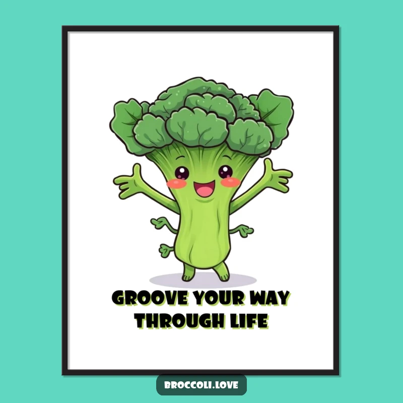 Free Printable Wall Art: Dancing Broccoli, Whimsical Downloadable Decor for Your Home