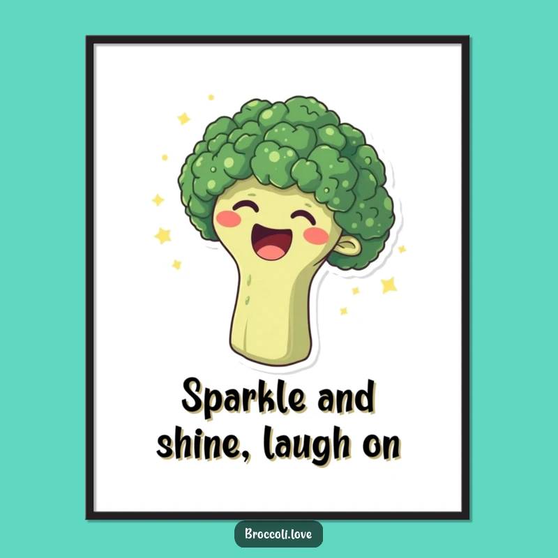 Free Printable Wall Art: Laughing Broccoli Burst, Hilarious Downloadable Decor
