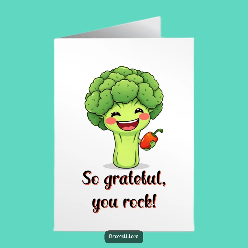 Free Printable Thank You Card: Broccoli's Gracious Gift, Heartfelt Downloadable Note