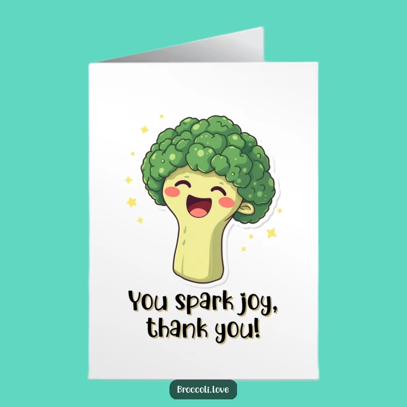 Free Printable Thank You Card: Laughing Broccoli, Sparkling Gratitude Downloadable Gift
