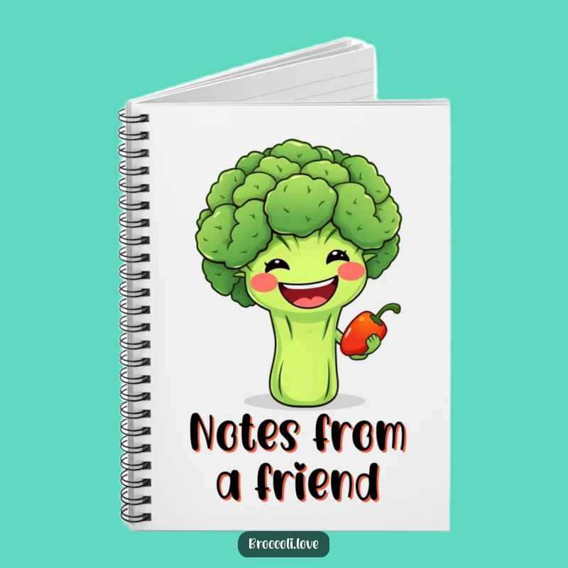 Funny Grinning Broccoli & Pepper Notebook - Share Your Ideas