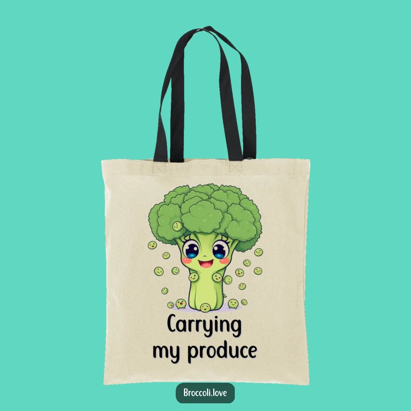 Funny Broccoli Juggling Peas Tote Bag - Eco-Friendly Veggie Fun