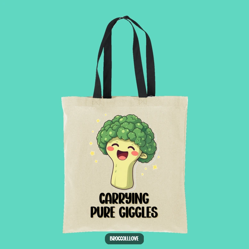 Funny Laughing Broccoli Tote Bag - Carry Your Joyful Laughs