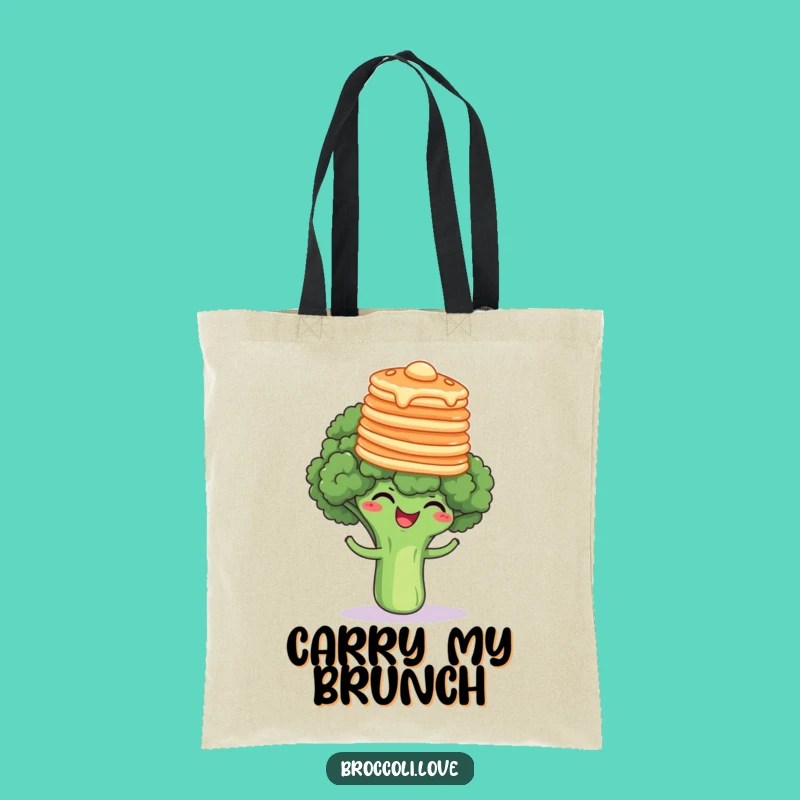 Funny Pancake Broccoli Giggle Tote Bag - Humorous Breakfast Shopping Gift